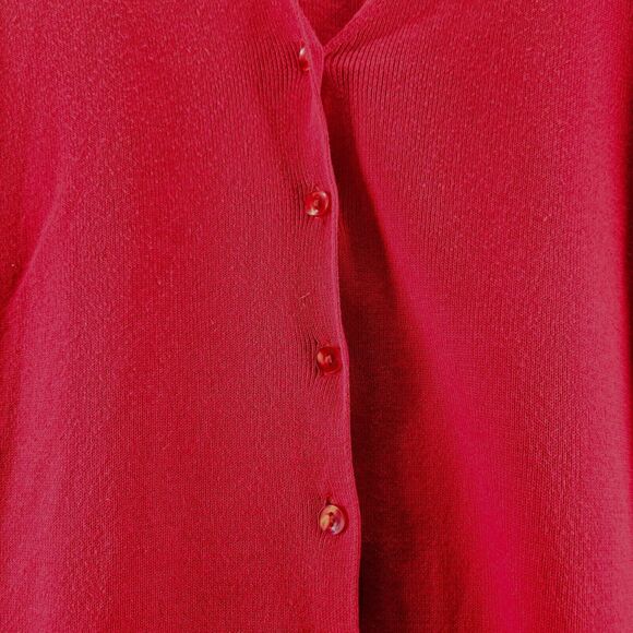 Designers Original Womens Sweater Red Size 1X 100% Cotton Button Down Long - Picture 10 of 16